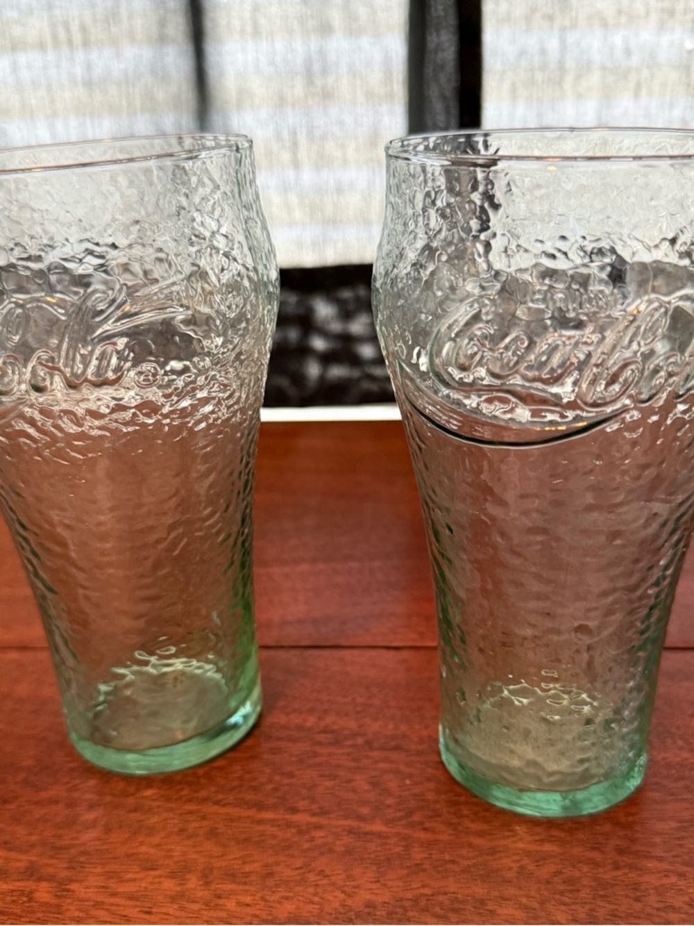 Coca Cola Textured Light Green Glass Tumblers - Set of 2